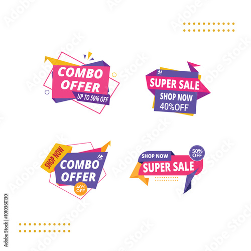 salebanner13Vector combo offer promotional banner mega offers labels and business sale banner