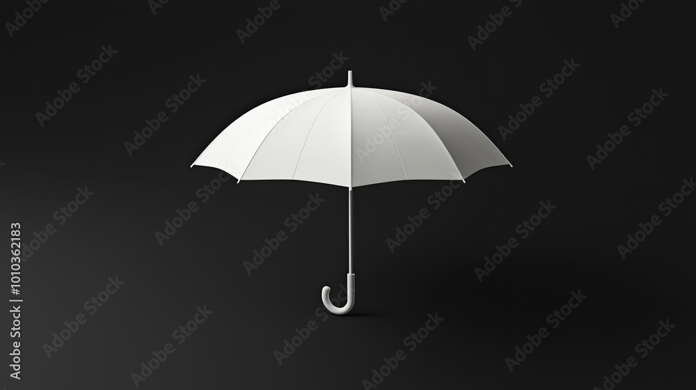 A White Umbrella on a Black Background A White Umbrella on a Black Background