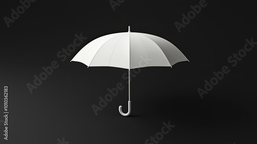 A White Umbrella on a Black Background