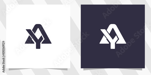letter ay ya logo design vector