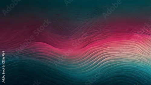 Layered abstract waves in teal and magenta gradient