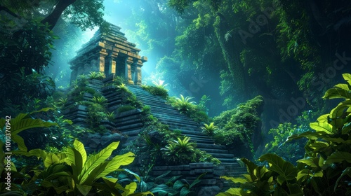 Hidden Temple Buried in the Lush Jungle