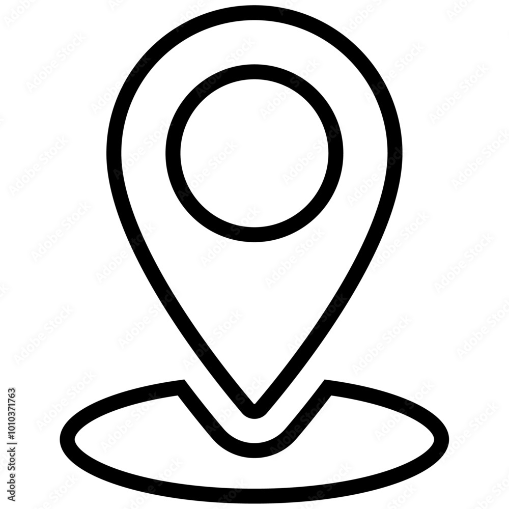 Maps with Circle Black Outline Icon Isolated on White Background Maps with Circle Black Outline Icon Isolated on White Background