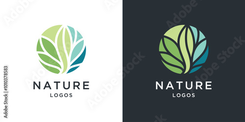 Leaf vector logo design inspiration	
