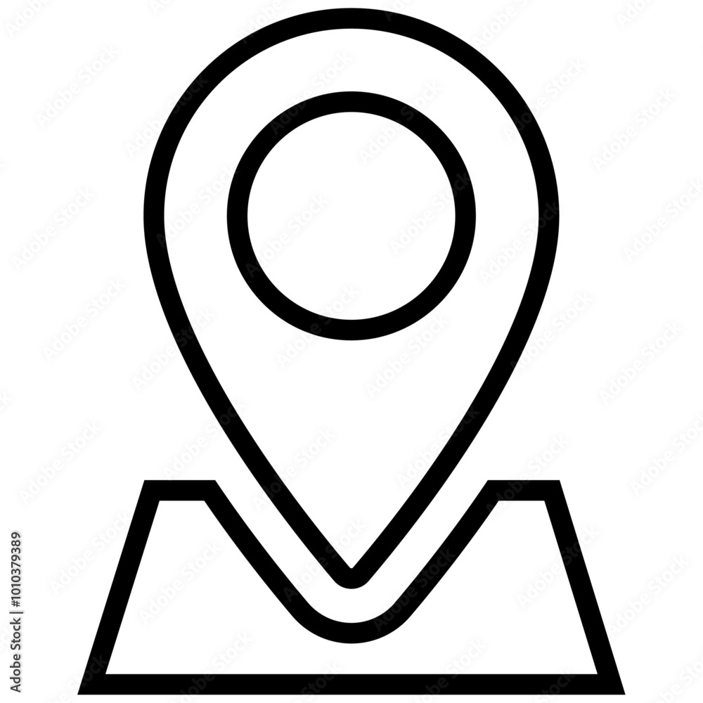 Maps with Trapezoid Black Outline Icon Isolated on White Background Maps with Trapezoid Black Outline Icon Isolated on White Background