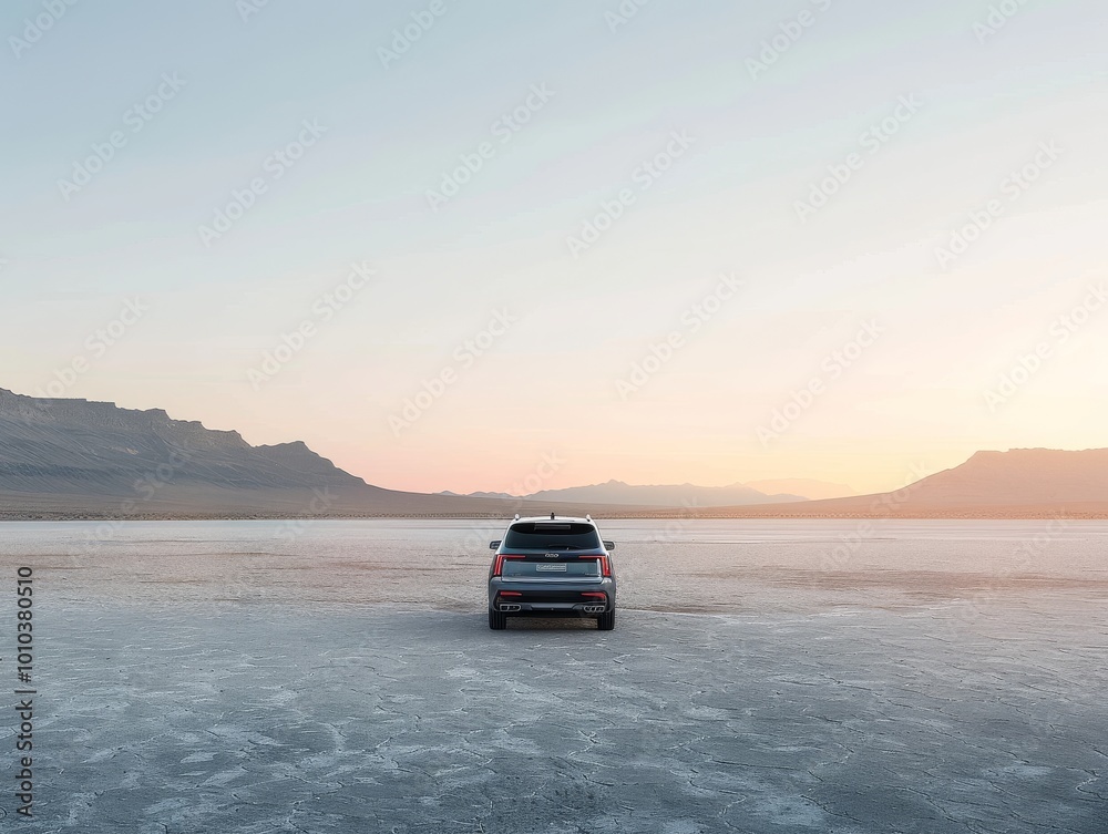 Real photography of a wide open clear scene with a white asphalt ground in an open space and a clear sky with soft light Real photography of a wide open clear scene with a white asphalt ground in an open space and a clear sky with soft light