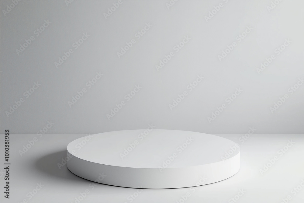 white podium on a gray background