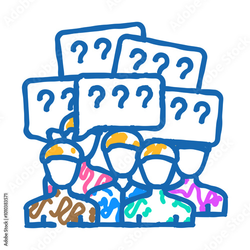 qa session doodle icon sketch vector. qa session sign. isolated symbol illustration