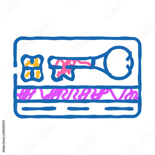 virtual keycard doodle icon sketch vector. virtual keycard sign. isolated symbol illustration