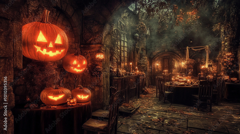 Obraz premium Haunted Halloween party.