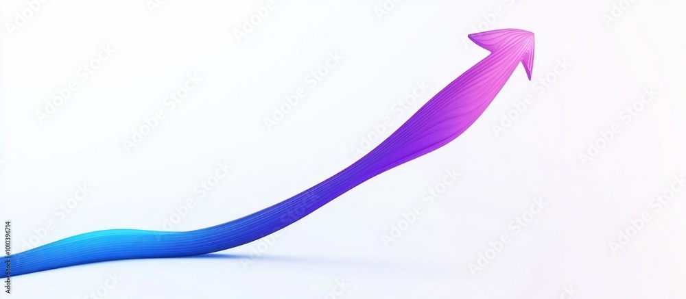 Abstract Gradient Arrow on White Background Abstract Gradient Arrow on White Background
