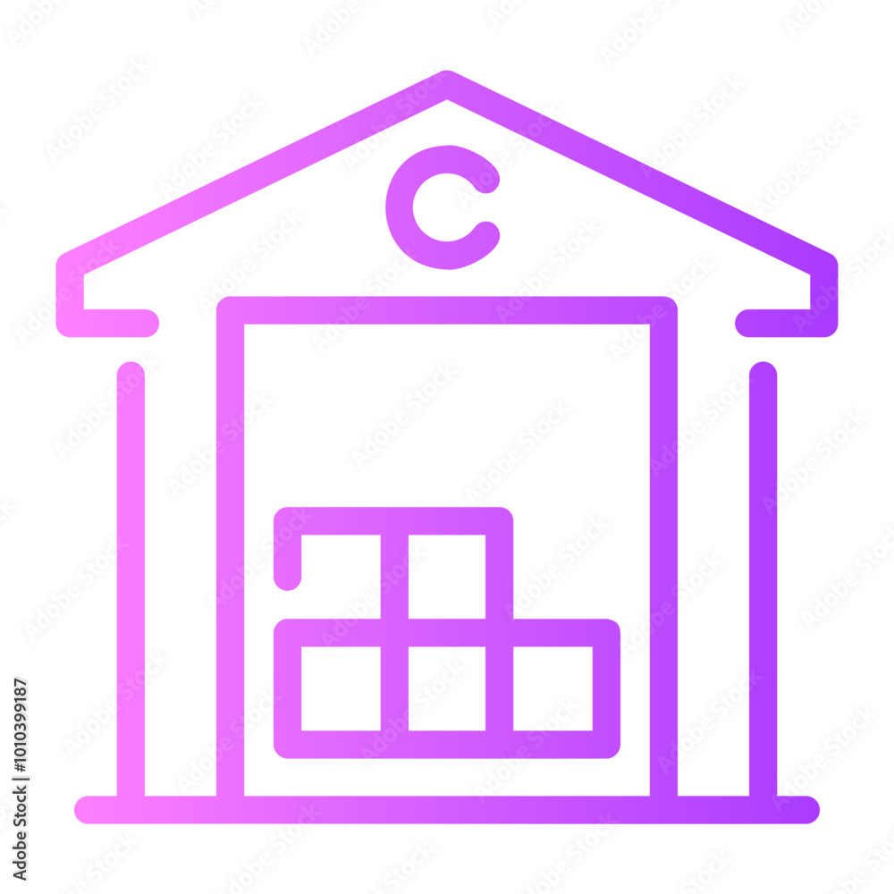 garage Line Gradient Icon garage Line Gradient Icon