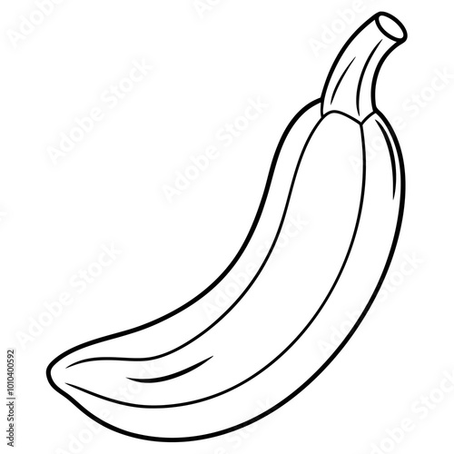 half peeled banana outline coloring book page line art drawing