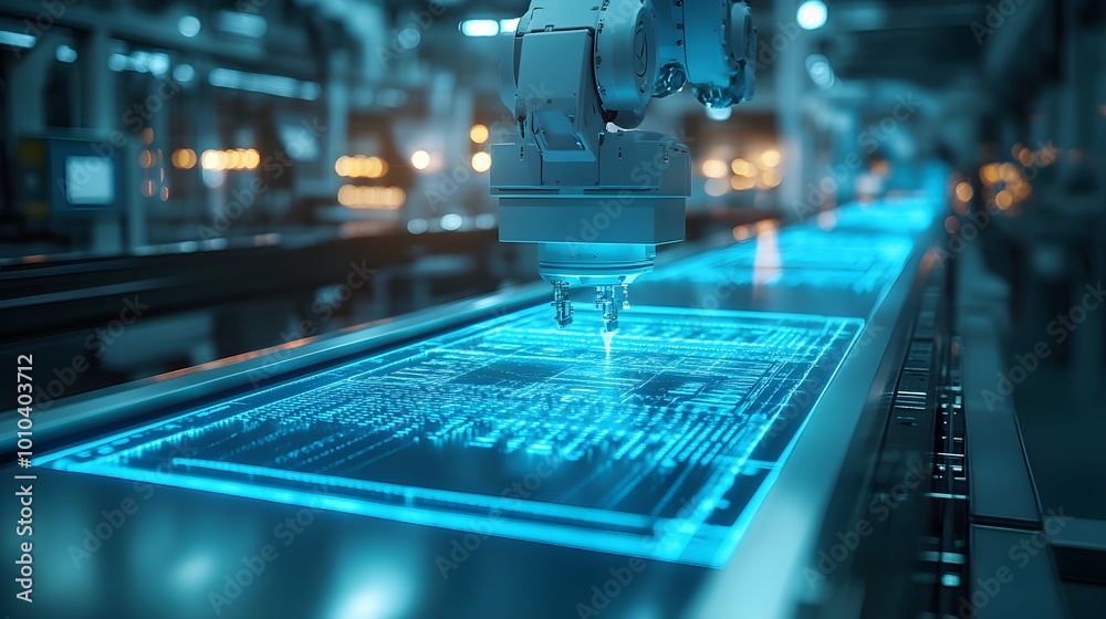 Robotic unit performing real-time X-ray inspection on bakery items, glowing X-ray screens, smooth conveyor belts in a high-tech factory Robotic unit performing real-time X-ray inspection on bakery items, glowing X-ray screens, smooth conveyor belts in a high-tech factory