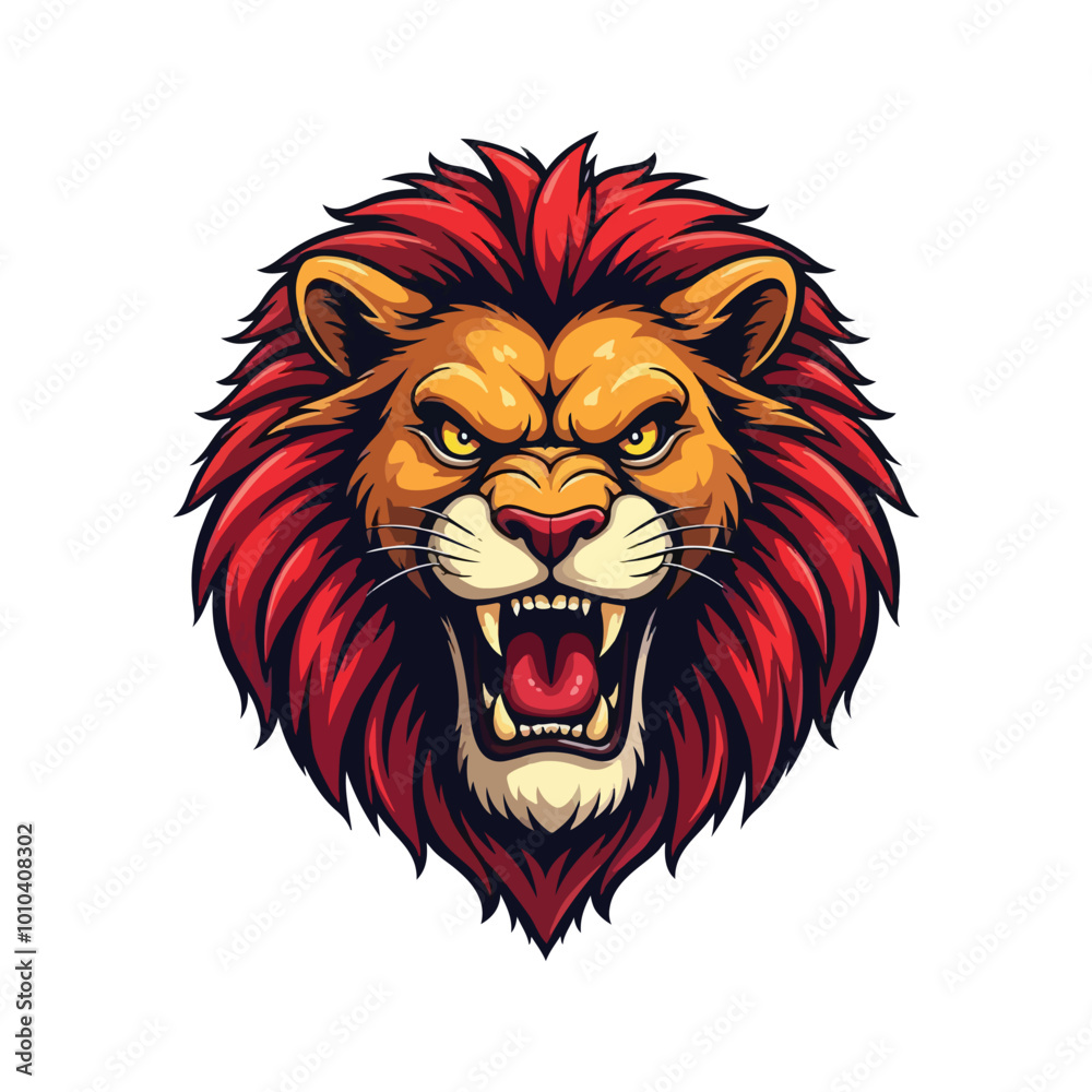 Obraz premium aggressive lion head mascot vector illustration