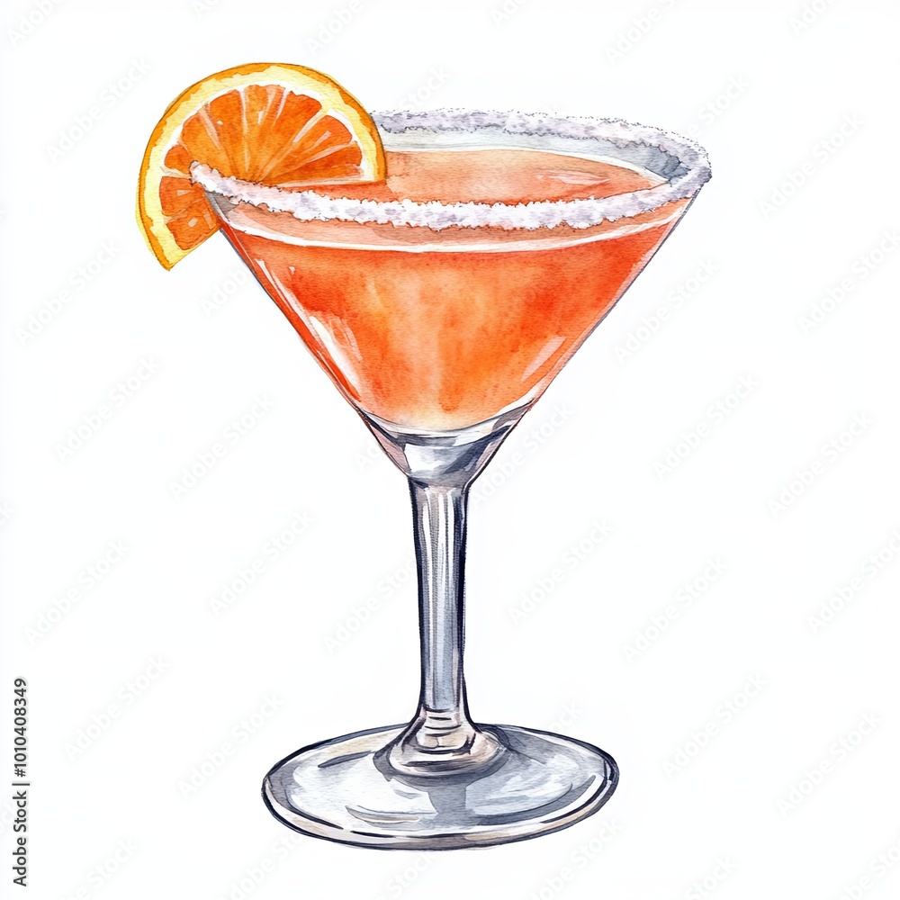 Refreshing orange cocktail with a salted rim Refreshing orange cocktail with a salted rim