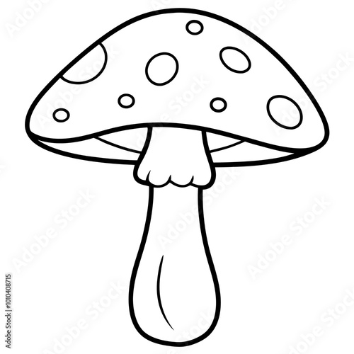 hand drawn mushroom outline coloring book page line art drawing