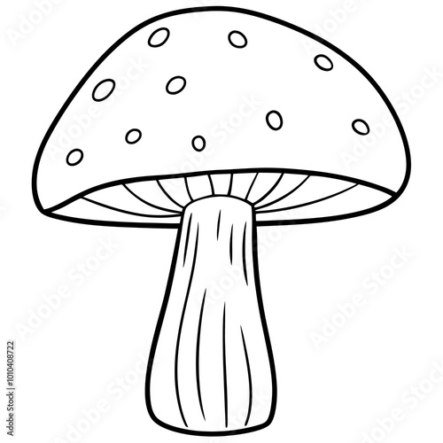 hand drawn mushroom outline coloring book page line art drawing