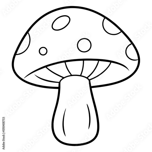hand drawn mushroom outline coloring book page line art drawing