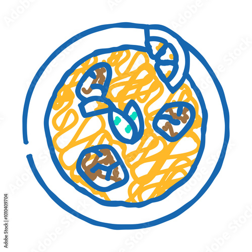 biryani indian cuisine doodle icon sketch vector. biryani indian cuisine sign. isolated symbol illustration