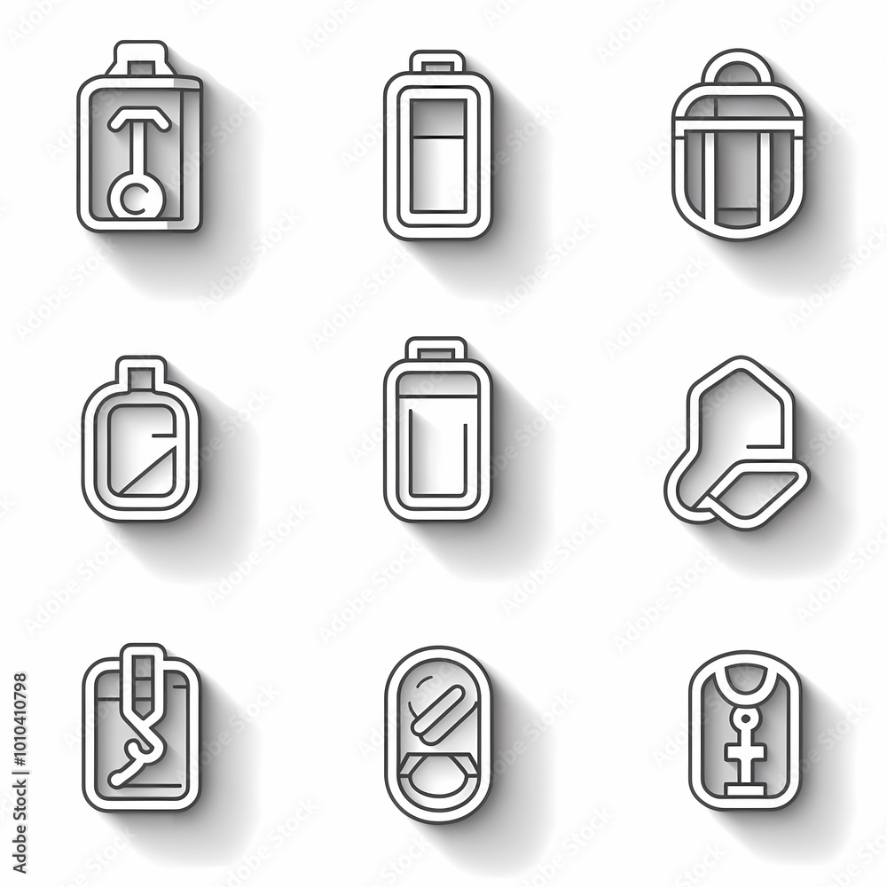 Clean Minimalist Hydration Icons for Exercise Clean Minimalist Hydration Icons for Exercise