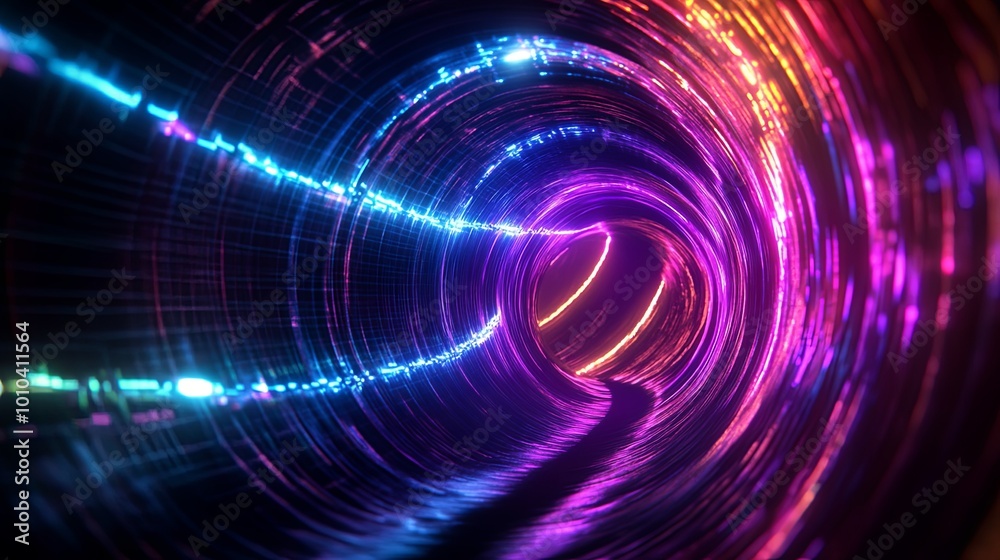 Vibrant abstract tunnel of light and color Vibrant abstract tunnel of light and color