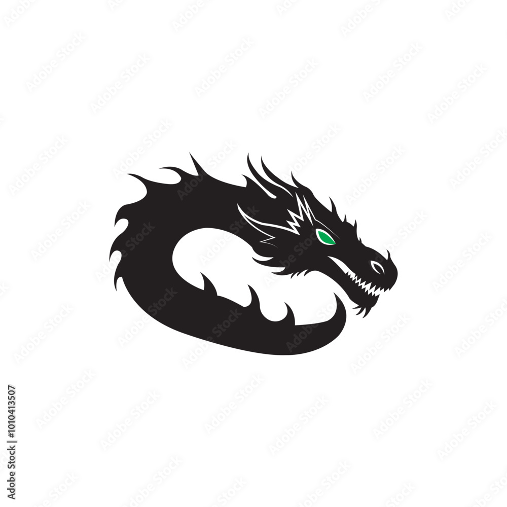 Dragon Snake Logo Design Vector Illustration Dragon Snake Logo Design Vector Illustration
