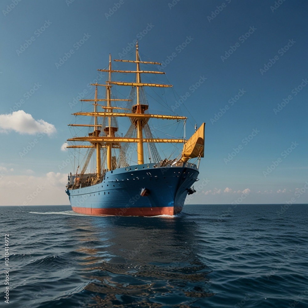 Fototapeta premium Ship on the sea- cargo ship