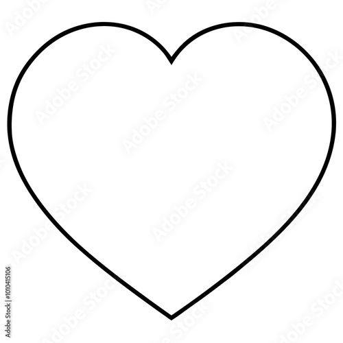 heart shape outline coloring book page line art drawing