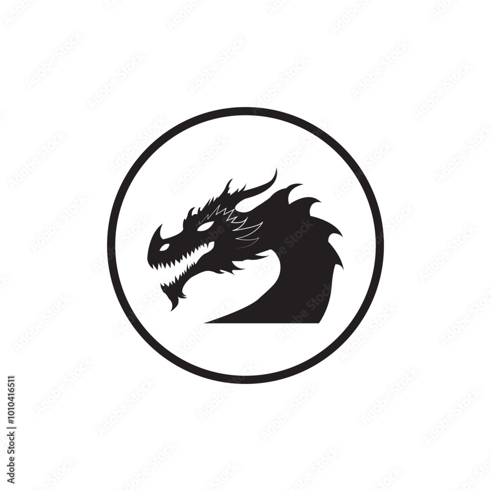 Dragon Snake Logo Design Vector Illustration Dragon Snake Logo Design Vector Illustration