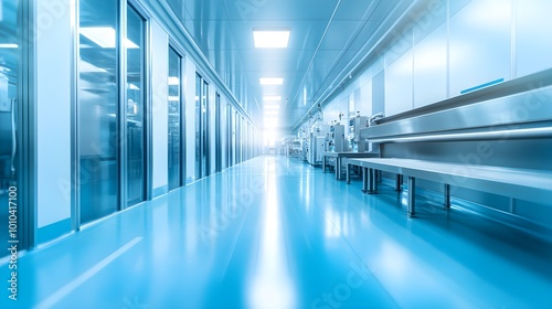 An advanced  high-tech food processing plant with autonomous robots conducting continuous quality and safety checks