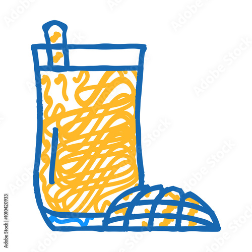 mango lassi indian cuisine doodle icon sketch vector. mango lassi indian cuisine sign. isolated symbol illustration