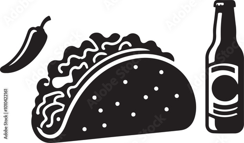 Taco Silhouette Illustration 