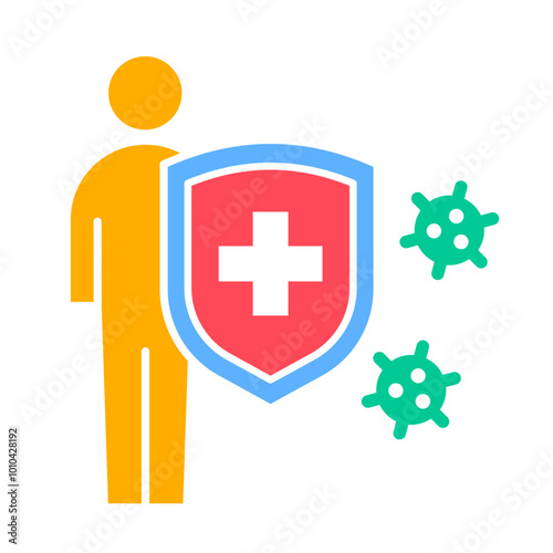 Immune Body Icon, Medical Health