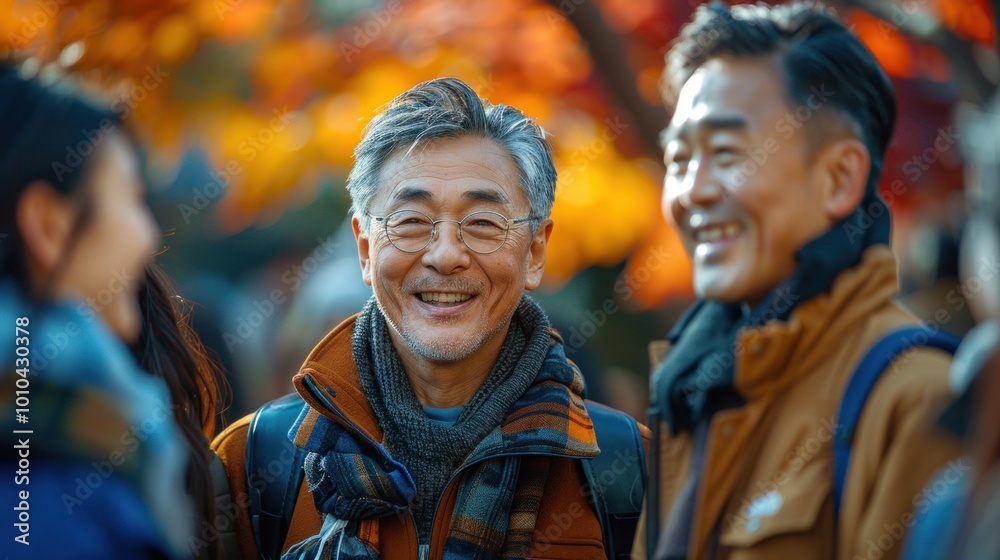 A man with glasses and a scarf is smiling at the camera A man with glasses and a scarf is smiling at the camera