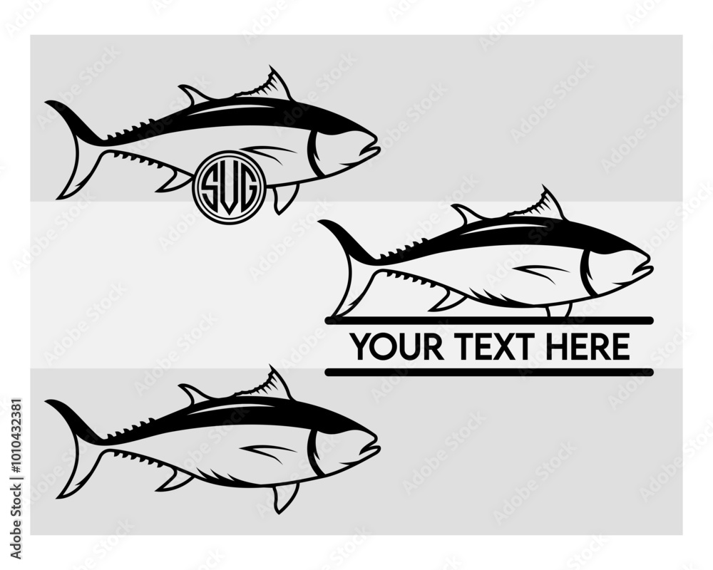 Tuna Svg, Tuna Monogram, Tuna Fish, Big Tuna, Fishing, Tuna Cut file ...