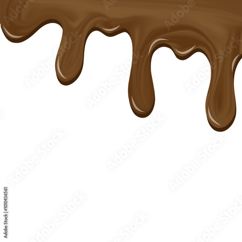 Illustration of melted chocolate. Illustration of melted textured chocolate