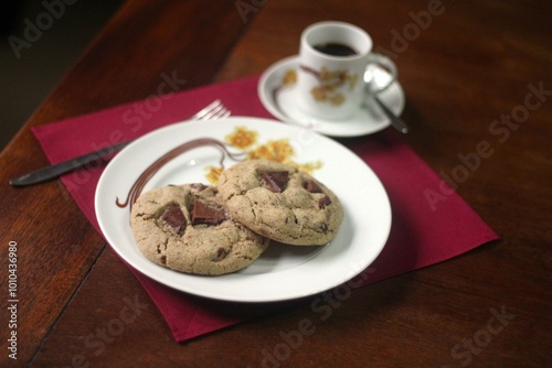 Cookies and coffee for the luxury afternoon