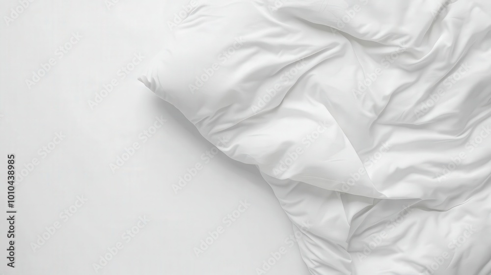 White duvet folded on a white background close up White duvet folded on a white background close up