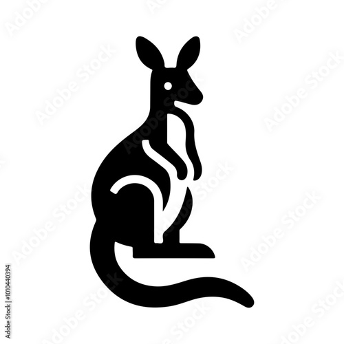 vector kangaroo icon logo illustration , isolated on transparent background photo