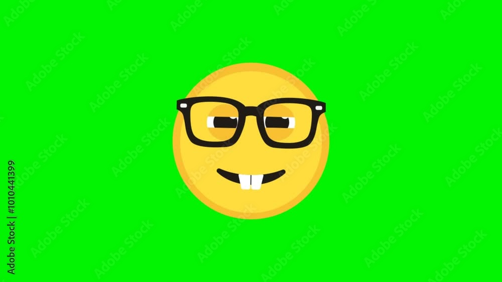 2D Animation Emoji Symbols featuring the Nerd Emoji