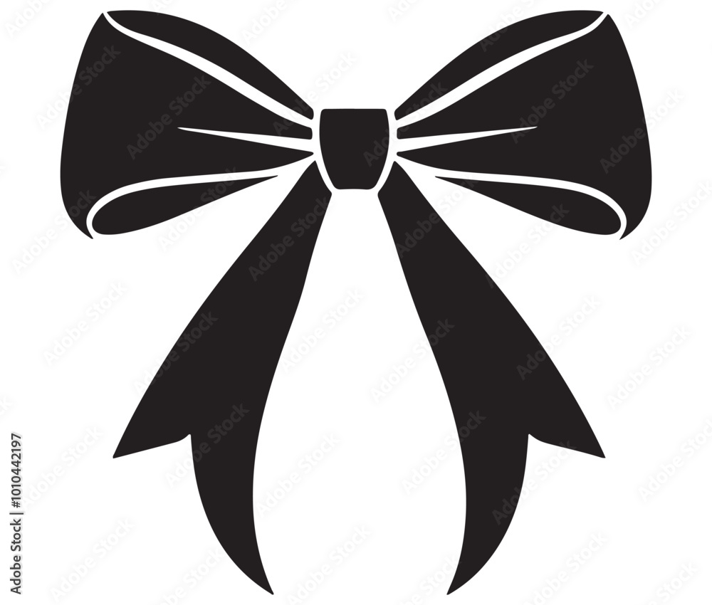 Bow and ribbon, Bow silhouette, Ribbon vector Bow and ribbon, Bow silhouette, Ribbon vector