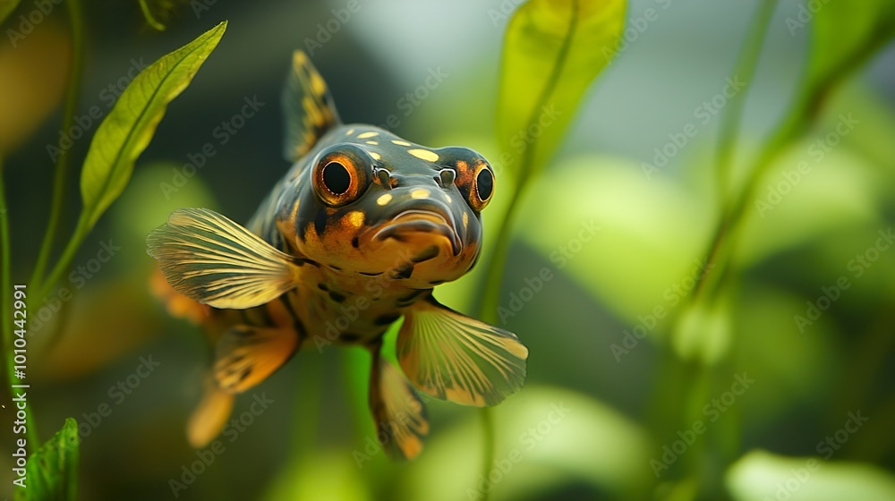 Fototapeta premium Close-up of a Colorful Fish in an Aquarium
