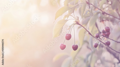 Wallpaper Mural Morning Light on Glistening Cherry Branches Torontodigital.ca