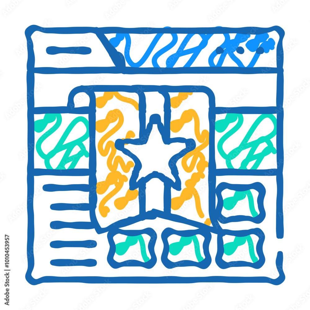 Fotografie social bookmarking seo doodle icon sketch vector