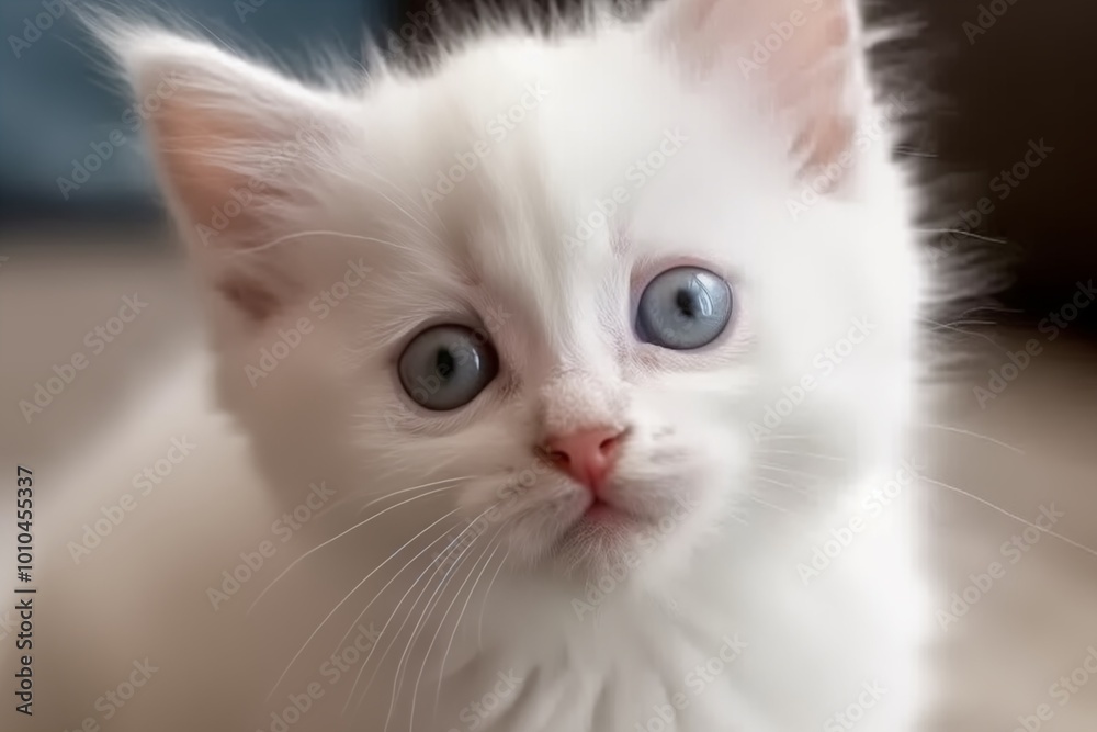 portrait of a white cat with attractive view portrait of a white cat with attractive view