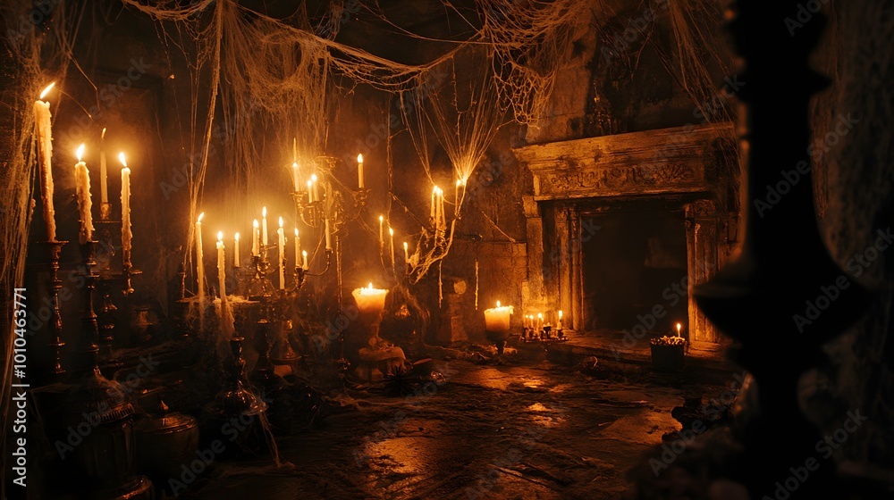 Obraz premium Candles in the dark for Halloween 