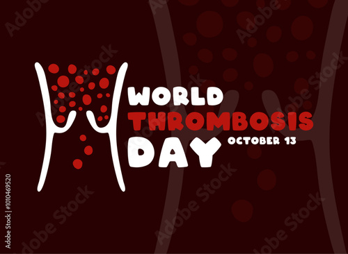 World Thrombosis Day. October 13. Flat design vector.