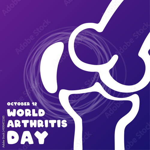 World Arthritis Day. October 12. Gradient background. Poster, banner, card, background.
