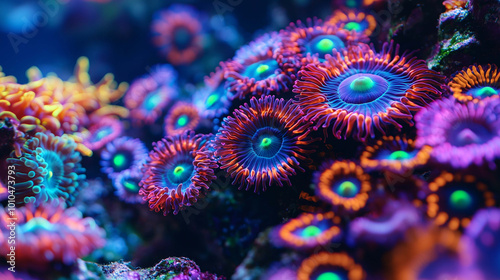 Ultra close-up underwater macro showcasing the intricate details of Montipora SPS coral polyps